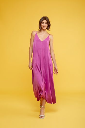 Isabel Belted Dress – Magenta - Image 2