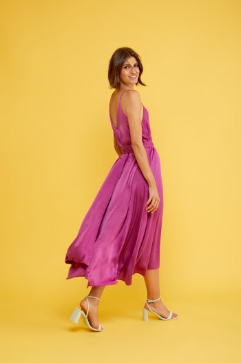 Isabel Belted Dress – Magenta