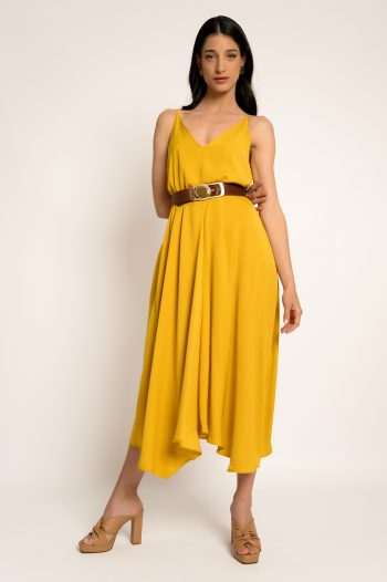 Isabel Belted Dress – Yellow - Image 8