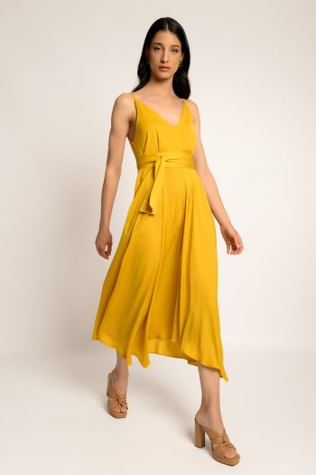Isabel Belted Dress – Yellow - Image 4