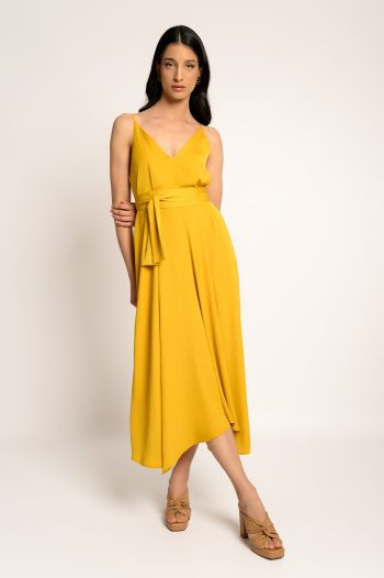 Isabel Belted Dress – Yellow