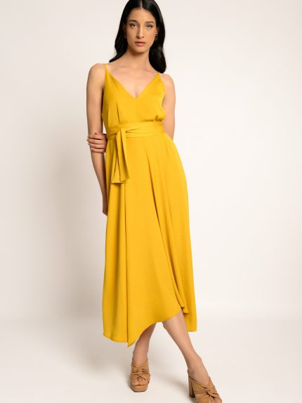 Isabel Belted Dress – Yellow