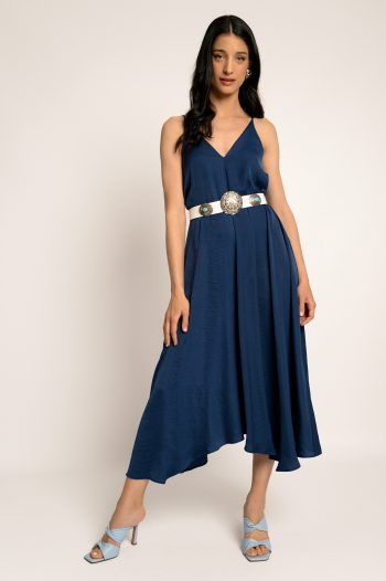Isabel Belted Dress – Blue - Image 3