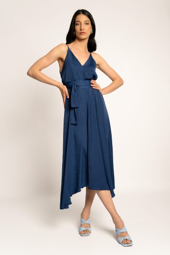 Isabel Belted Dress – Blue