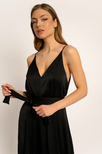 Isabel Belted Dress – Black - Image 2