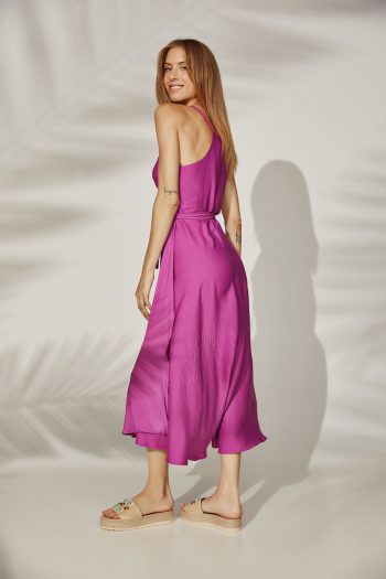 June Wrap Dress – Magenta - Image 5