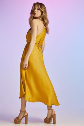 June Wrap Dress – Yellow - Image 5