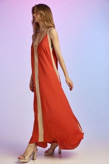 Gold Striped Dress – Brick - Image 7