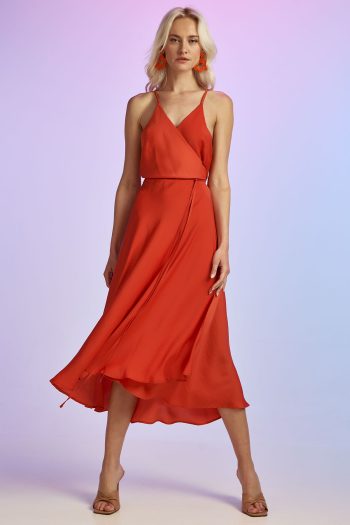 June Wrap Dress – Brick - Image 4