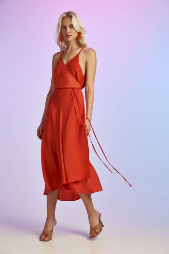 June Wrap Dress – Brick - Image 5