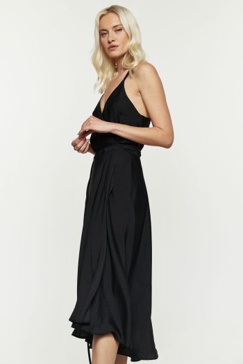 June Wrap Dress – Black - Image 6