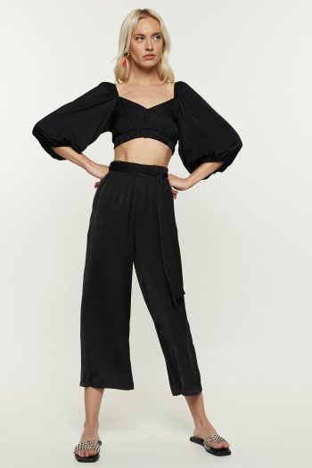 Leah Belted Cullotes – Black - Image 5