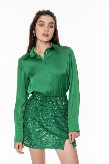 Irina Sequin Skirt – Green / Black - Image 4