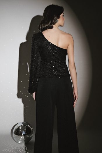 Sia Sequin Top – Black - Image 3