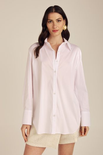 Basic Cotton Shirt – White - Image 2