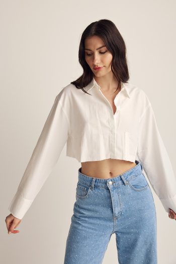 Alice Crop Shirt – White