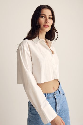 Alice Crop Shirt – White - Image 3
