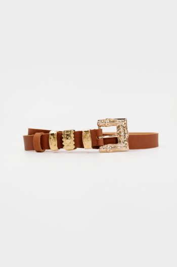 Bambi Leather Belt – Tabac
