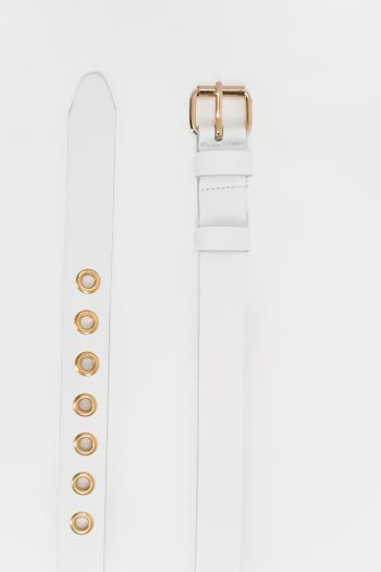Lia Leather Belt – White - Image 2