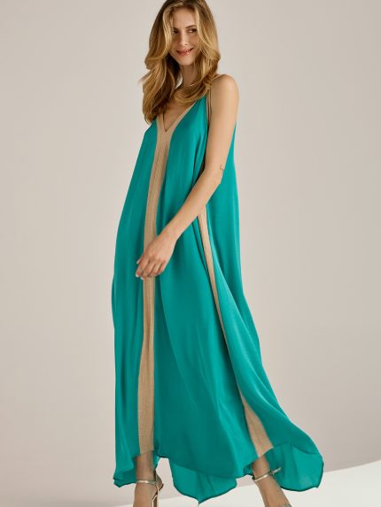 Gold Striped Dress – Emerald