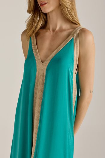 Gold Striped Dress – Emerald - Image 5