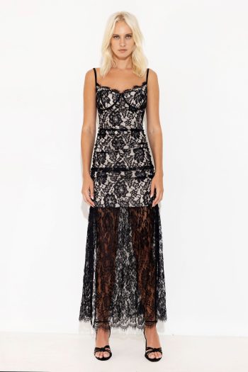 Zoe Maxi Lace Dress – Black