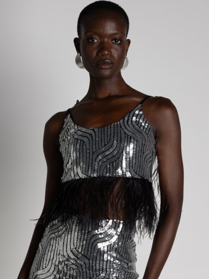 Elli Crop Top – Silver