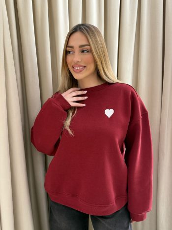 Love Me Sweatshirt – Bordeaux - Image 3