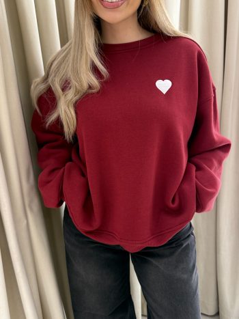 Love Me Sweatshirt – Bordeaux - Image 2