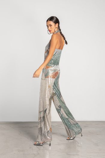 Sofia Sequin Pants – Silver - Image 2