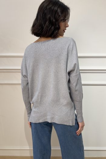 V-Neck Knit – Grey - Image 4