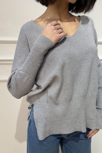 V-Neck Knit – Grey - Image 5
