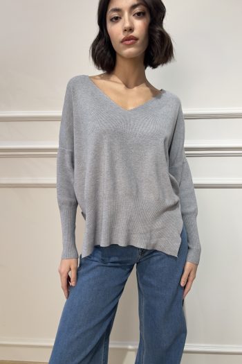 V-Neck Knit – Grey - Image 6