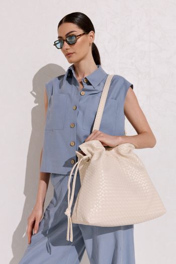 Tulip Textured Bag – Cream - Image 5