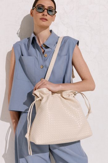 Tulip Textured Bag – Cream