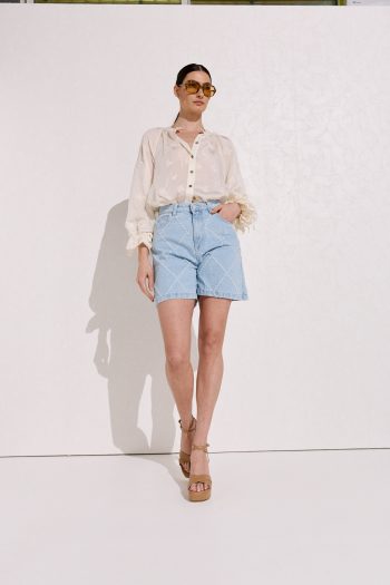 Lidia Denim Shorts – Light Blue - Image 3