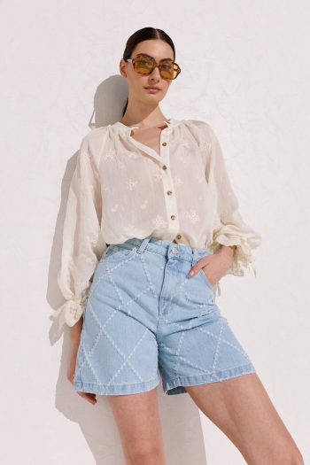 Lidia Denim Shorts – Light Blue