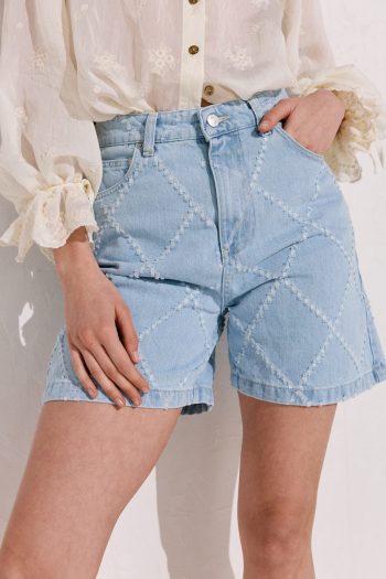 Lidia Denim Shorts – Light Blue - Image 2