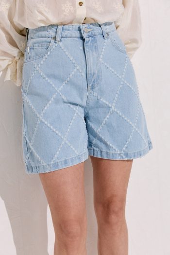 Lidia Denim Shorts – Light Blue - Image 4