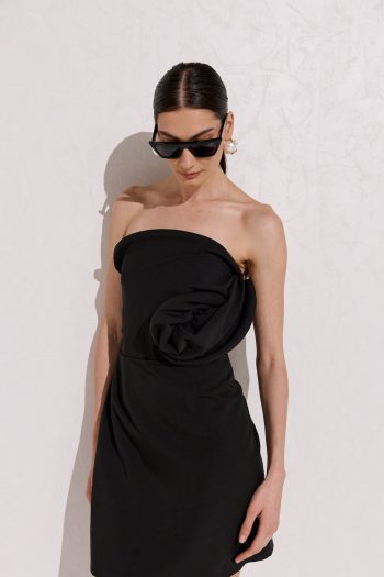 Rose Mini Dress – Black - Image 4