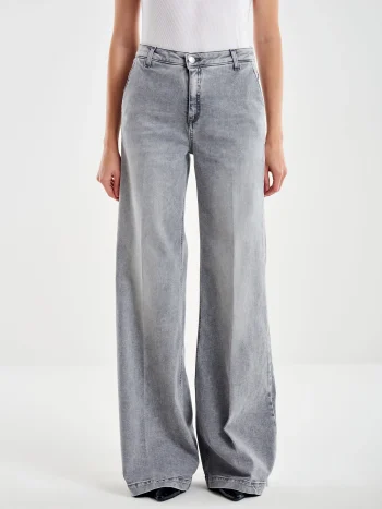 Elena Wide Leg Denim – Grey - Image 2