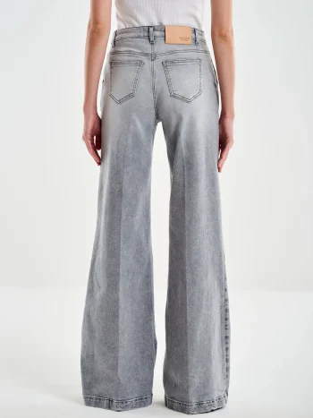Elena Wide Leg Denim – Grey - Image 3