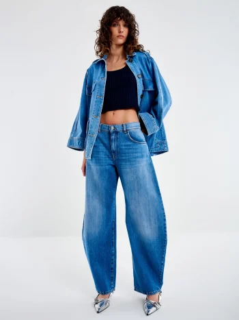 Denise Balloon Jeans – Mid Blue