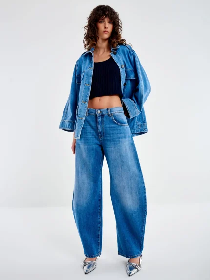 Denise Balloon Jeans – Mid Blue