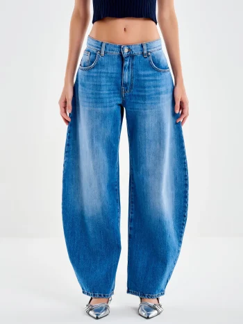 Denise Balloon Jeans – Mid Blue - Image 3