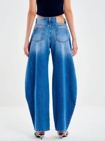 Denise Balloon Jeans – Mid Blue - Image 2