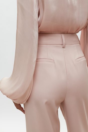 Adele Bow-Tie Shirt – Powder Pink - Image 9