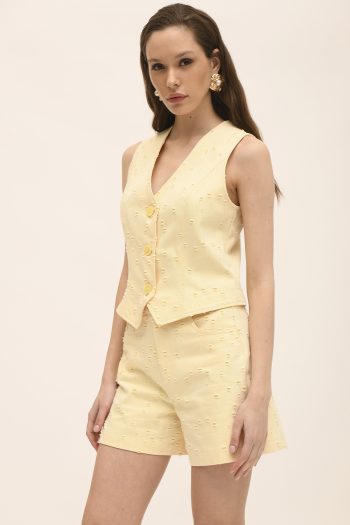 Ellie Denim Shorts – Butter Yellow - Image 2