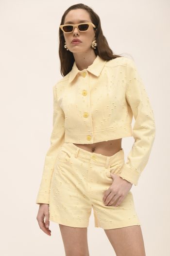 Ellie Denim Shorts – Butter Yellow