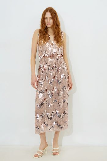 Vittoria Sleeveless Sequin Dress – Soft Pink